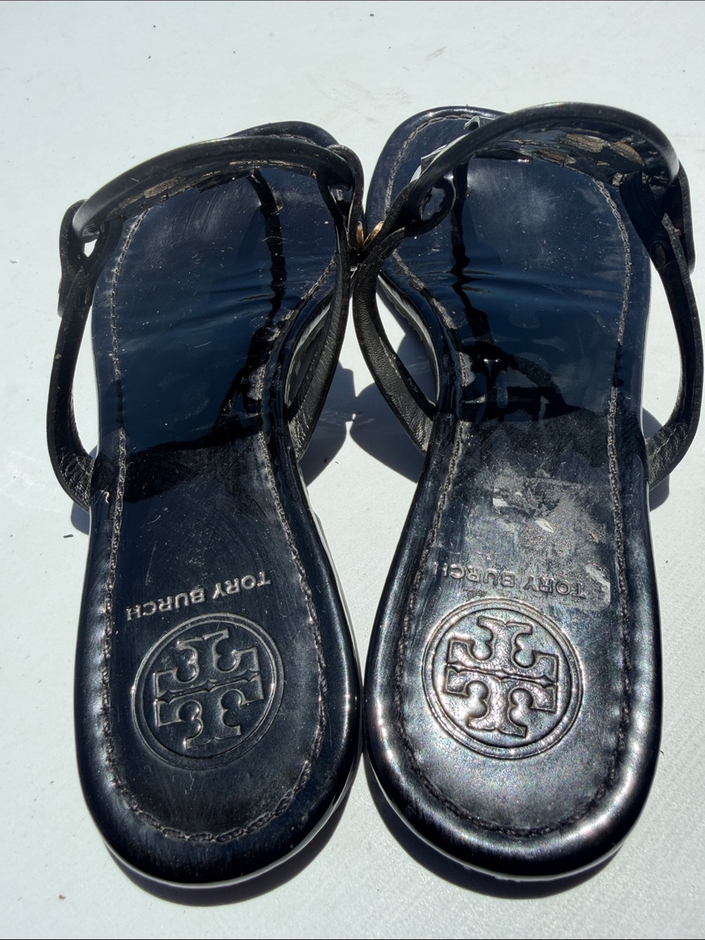 Tory Burch Miller Thong Sandals In Black-Sz 8 - Picture 14 of 16